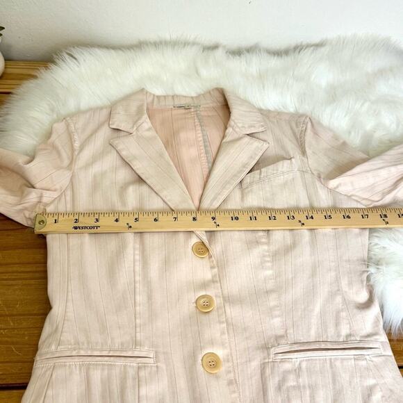 VINCE 8 Light Pink Blush Button-Front Pinstriped Blazer Jacket Pockets - Picture 11 of 13
